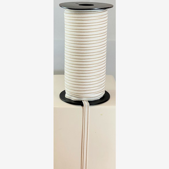 RIBBON 7MM WHITEBEIGE