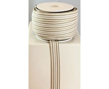BAND 15MM BEIGEVIT 25m/rulle
