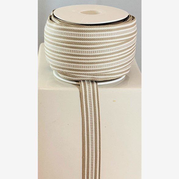 RIBBON 15MM BEIGEWHITE
