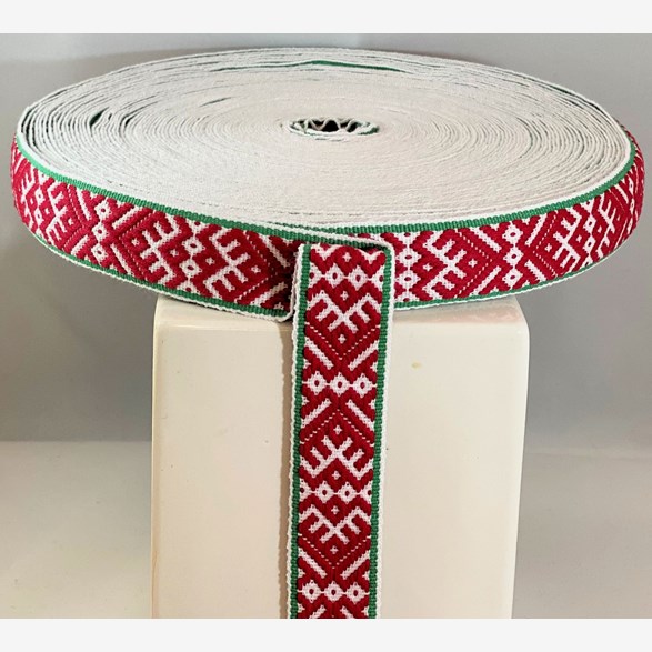 RIBBON 28MM REDGREEN 25m/roll
