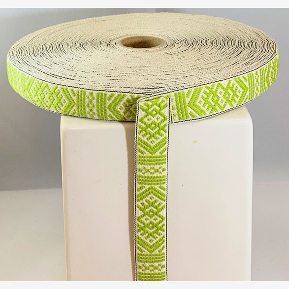RIBBON 18MM L.GREENWHITE 25m/roll
