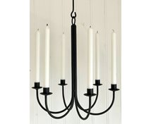 CHANDELIER 6 CANDLES D.40CM BLACK 3 HOOKS