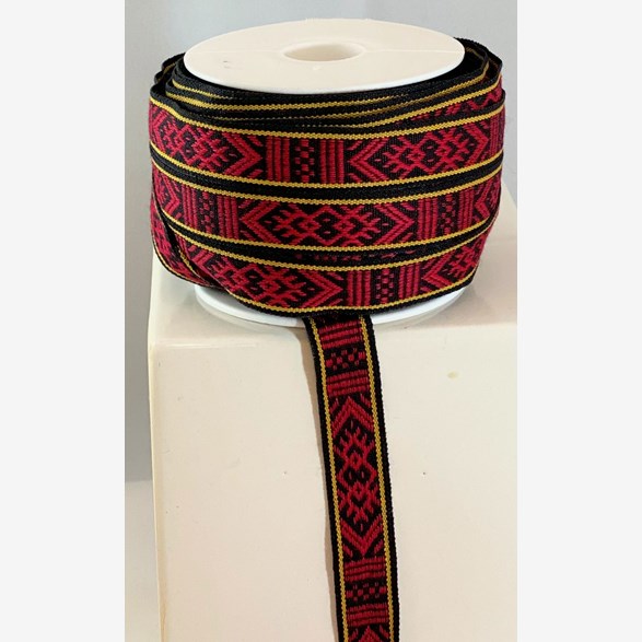RIBBON 15MM BLACKREDYELLOW