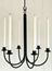 CHANDELIER 6 CANDLES D.40CM BLACK 3 HOOKS