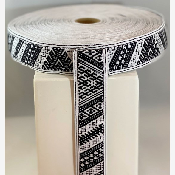 RIBBON 31MM BLACKWHITE