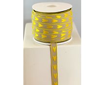 RIBBON 12  NAT/YELLOW HEART