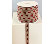 RIBBON 12MM BURG/NAT HEART