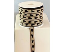 RIBBON 12MM NAT/BROWN HEART