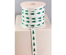 RIBBON 12MM L.GREEN HEART/WHITE