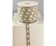RIBBON 12MM NAT.-WHITE HEART