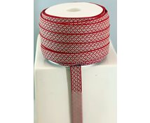 RIBBON 12MM BEIGERED GOOSEEYE