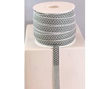 RIBBON 12MM D.GREENWHITE GOOSEEYE