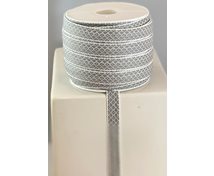 RIBBON 12MM GREYWHITE GOOSEEYE