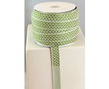 RIBBON 12MM L.GREENWHITE GOOSEEYE