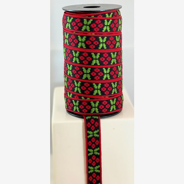 RIBBON 17MM REDGREENBLACK 25m/roll