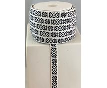 RIBBON 11MM HEART BLACK/WHITE