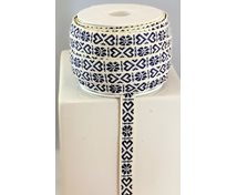 RIBBON 11MM HEART D.BLUEWHITE
