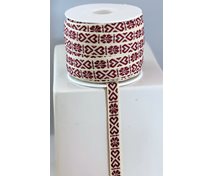 RIBBON 11MM HEART BURG.WHITE