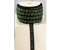RIBBON 11MM HEART GREENBLACK