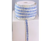 RIBBON 11MM HEART LIGHTBLUEWHITE