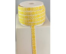 RIBBON 11MM HEART YELLOWWHITE