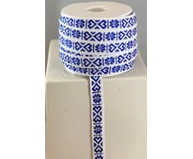 RIBBON 11MM HEART BLUE WHITE