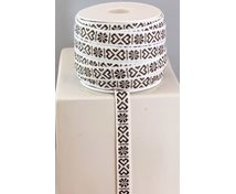 RIBBON 11MM HEART BROWNWHITE