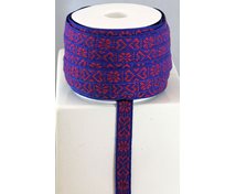 RIBBON 11MM HEART REDBLUE 25m/roll