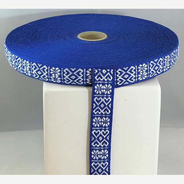 RIBBON 20MM 2 HEARTS WHITEBLUE 25m/roll