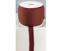 BAND 12MM RUTIGT RÖD/GRÖN 25m/rulle
