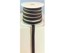 BAND 10MM KAFFE/BEIGE RAND 25m/rulle