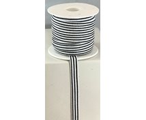 RIBBON 10MM LONGSTRIPE BLACKWHITE