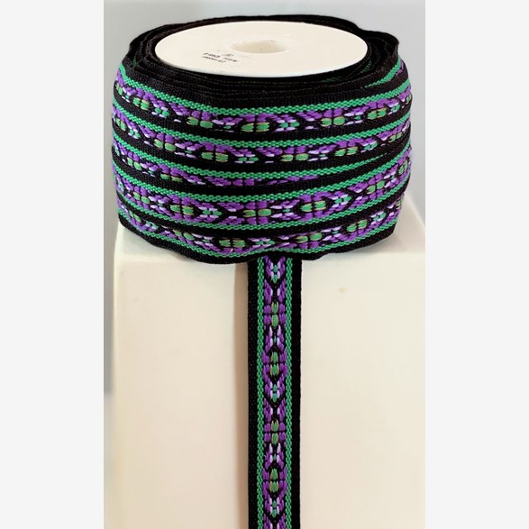 RIBBON 16MM BLACKGREENPURPLE