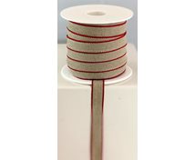RIBBON LINNEN 11MM NAT/RED