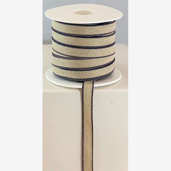 LIN/BOM.BAND 11MM LINF./M.BLÅ  25m/rulle