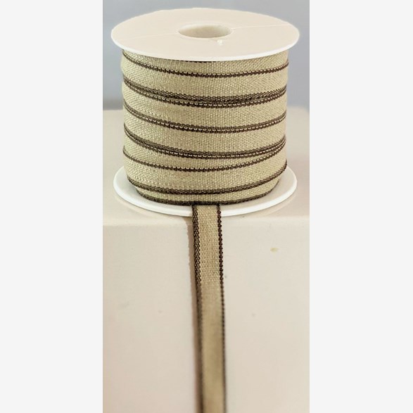 LIN/BOM.BAND 11MM LINF./BRUN 25m/rulle