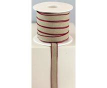 RIBBON LINNEN 11MM NAT/BORDUEX