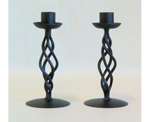 CANDLEHOLDER SCREW 17CM BLACK