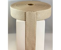 LINNEN/COT.RIBBON 40MM BEIGEWHITE GOOSEEYE