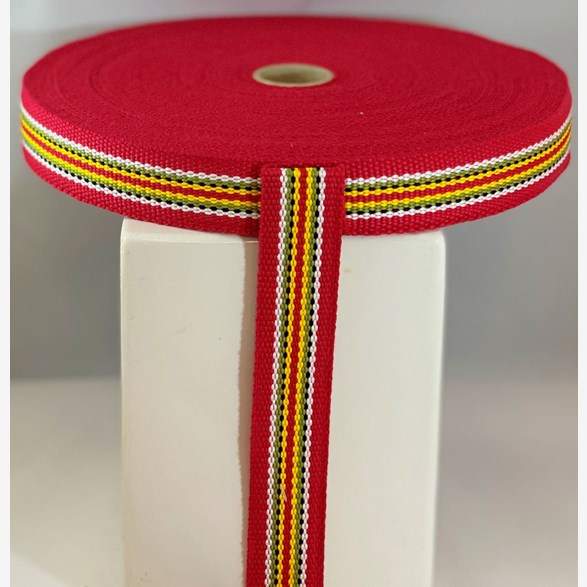 RIBBON 24MM REDGREENWH.BLYELLOW 25m7roll