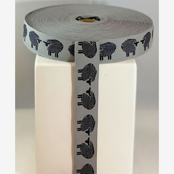 RIBBON 22MM SHEEP GREY