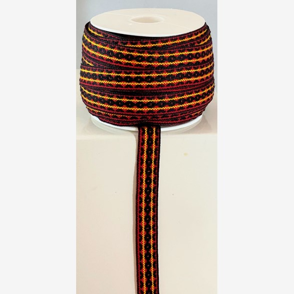 RIBBON 13MM BLACKREDYELLOW