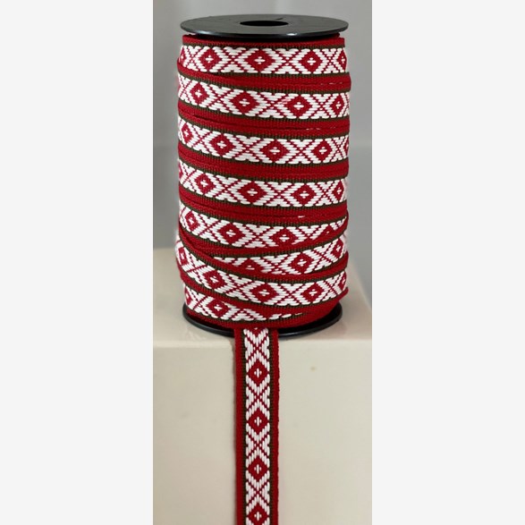 RIBBON SQUARE 18MM WHITEREDGREEN