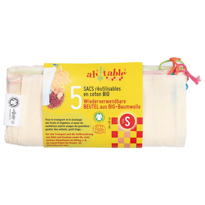 Ah! Table! Tygpåse med Dragsko - Small, 5-pack