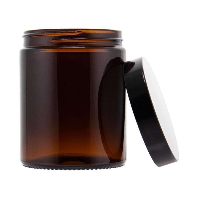 Glasburk med lock - Brun, 180 ml