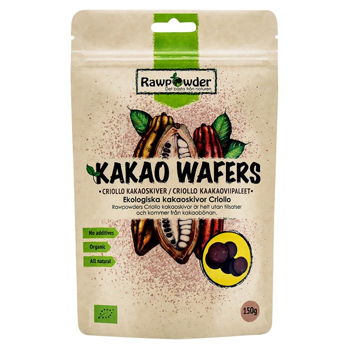 Rawpowder Kakaoskivor Criollo, 150 g