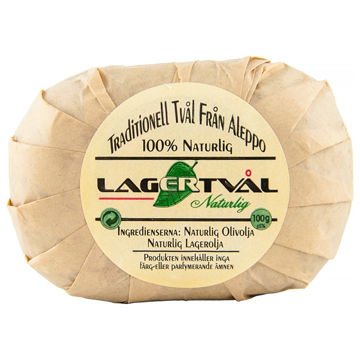 Lagertvål Traditionell Aleppotvål Oval - 8% lagerbärsolja, ca. 125 g