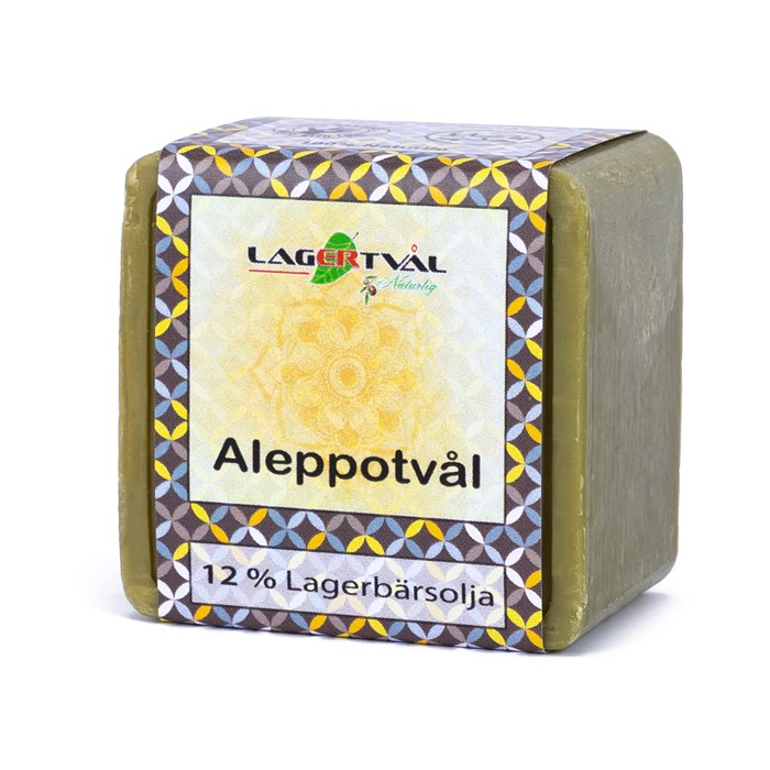 Lagertvål Aleppotvål Kubik - 12% lagerbärsolja, ca. 155 g