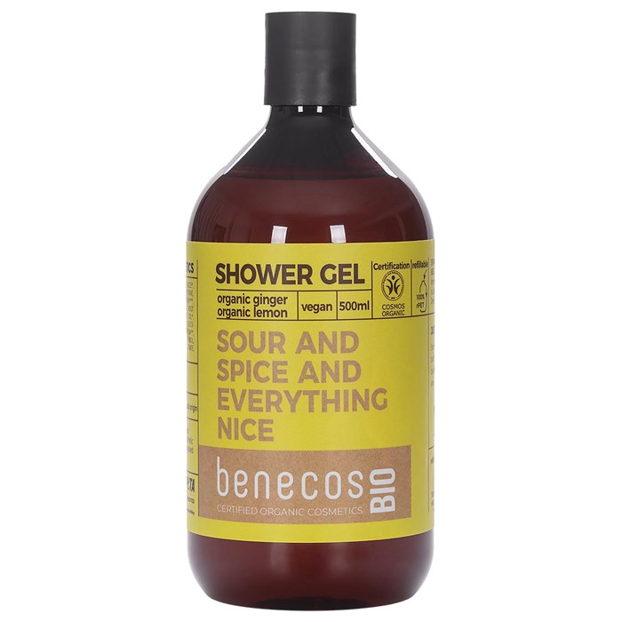 Benecos Shower Gel Organic Ginger & Lemon, 500 ml