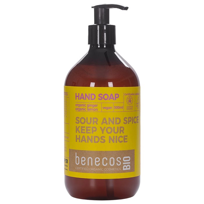 Benecos Hand Soap Organic Ginger & Lemon, 500 ml